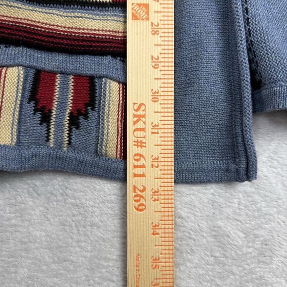 Ralph Lauren Chaps Sweater Vest Womens 1X Blue Aztec Southwestern Navajo Boho - Picture 9 of 10